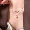 Vintage Leather Brown Stone Pendant Necklace Women's Retro Stacking Choker Temperament Clavicle Chain Hip Hop Jewelry Accessory - Image 4