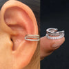Cubic Zirconia Ear Cuff Clip On No Piercing Wrap Earring - Image 30