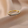 Thin Cubic Zirconia Stacking Ring in Gold-Tone Stainless Steel Adjustable - Image 42