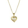 A-Z English Letter Initial Necklace Gold Plated Necklace Micro Setting Zircon Heart Necklace for Women - Image 27