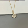 Colorful Shell Pendant Necklace with Imitation Pearl on Gold-Tone Chain - Image 5
