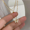 Simple Double Layer Star Moon Charm Multilayered Necklace Delicate Clavicle Chain Zircon For Women Jewelry - Image 3