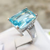 Purple/Blue/White/Yellow/Pink Zircon Rings For Women Silver Filled Multicolor Birthstone Wedding Ring - Image 2