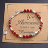 Silver Bracelet Red Persimmon Beaded Elastic Lucky Good For Woman Girl Jewelry Gift - Image 28