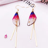 Minar Wonderful Multicolor Resin Butterfly Long Tassel Earring for Women Shinning Flake Simulation Wings Drop Dangle Earrings - Image 11