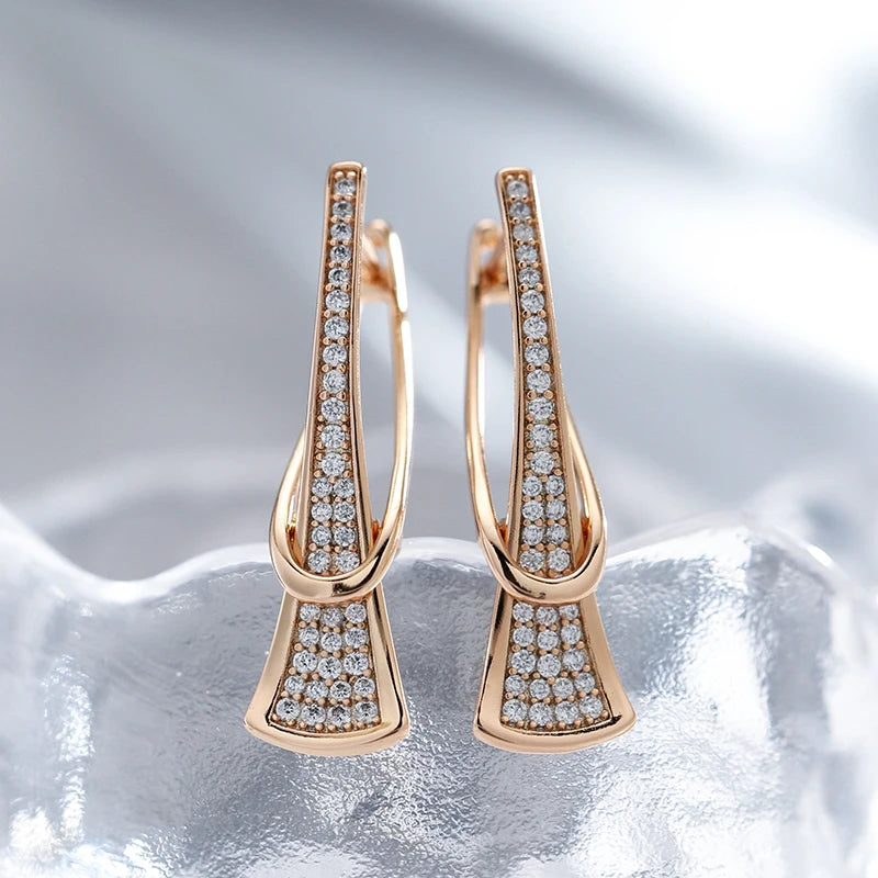 Curve Triangle Long Pendant Zircon Women's Earrings Personality English Buckle Party Daily Jewelry Girl Sexy Earrings - Image 1