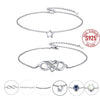 U7 Silver Anklets for Woman Infinity Moonstone Evil Eye Butterfly Star Heart Ball Rolo Chain Ankle Bracelet Jewelry - Image 1