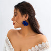 Bohemia Fabric Rose Flower Pendant Hoop Earrings For Women Kpop Colorful Earrings Party Jewelry Y2K Accessories - Image 9