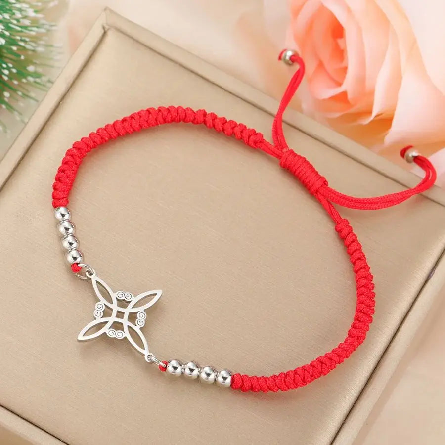 Witch Knot Charm Bracelet for Women Celtics Knot Protection Amulet Bead Chain Stainless Steel Witchcraft Wiccan Jewelry - Image 1