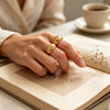 Collection Colorful Crystal Zircon Gem Star Pattern Bold Dome Stainless Steel Rings For Women Gold Plated Ring - Image 3