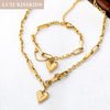 Cubic Love Heart Minimalist Jewelry Set Necklace Earrings Bracelets Stainless Steel Women Party Accessories - Image 5