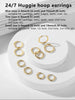 Five Pair Stainless Steel Huggie Hoop Earrings in Gold Tone - Image 12