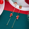 Moving Santa Claus Tassel Dangle Earrings for Women Santa Christmas Tree Asymmetric Long Chain Earrings Jewelry Gift - Image 2