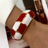 Sweet Pink Enamel Dropped Glaze Flower Texture Bracelet For Women Retro Leaf Star Floral Embossed Zircon Bangle Party Jewelry - Image 28