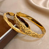Retro Carved Hollow Pattern Women's Bracelet Smooth-surface Bamboo Joint Cuff Bangle Personality Stainless Steel Jewelry - Image 3