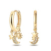Silver Star Moon Bee Golden Earring For Women Sparkling Zircon Wedding Engagement Jewelry Gift - Image 7