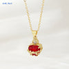 Red Sacred Heart of Jesus Necklace Immaculate Heart 22k Gold Plated Cross Necklace For Women Girls Catholic Jewelry - Image 1