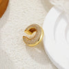 Double Layer Stainless Steel Ear Cuff with Clear Zircon Accents - Image 13