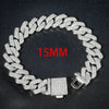 HipHop Men Women 13MM Prong Cuban Link Chain Bracelet Bling Iced Out 2 Row Rhinestone Paved Miami Rhombus Cuban Chain Jewelry - Image 13