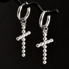 Punk Witch Ear Piercing Round Hoop Pins Cat Star Dangle Earring Stainless Steel Cross Earrings For Women Men Accessories Jewelry - Image 12