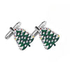 Christmas Snowflake Christmas Tree Tie Clip Without Box Fun Enamel French Cufflinks Shirt and Suit with Merry Christmas Brooch - Image 1