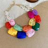 Bohemian Acrylic Multi-layer Choker Necklaces for Women Irregular Colorful Bead Necklace Exaggerated Party Wedding Accessories F - Image 3