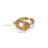Stainless Steel Oval Hollow Zircon Open Rings For Women Gold Color Wedding Aesthetic Ring Summer Jewelry Accessories Bff - Image 5