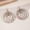 Multi-layer Textured Circle Drop Earrings Elegant Cool Vintage Style Women's Ear Studs with Exaggerated Unique Design - Image 6