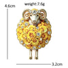 Lovely Flower Sheep Brooches For Women Unisex 7-color Rhinestone Year Of The Sheep Animal Party Office Brooch Pin Gift - Image 8