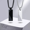 Mens Stylish Geometric Rectangle Pendant Necklace,Stainless Steel Length Adjustable Box Chain, Male Jewelry Gift - Image 1