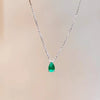 Emerald Crystal Zircon Waterdrop Charm Pendant Necklace for Women Charms Green Rhinestone Female Vintage Jewelry - Image 4