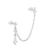 1PC Horse Eye Octagonal Star Moon Blue Zircon Tassel Chain Earring For Women Silver Classic Earring - Image 18