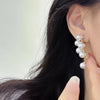 Temperament Bow Pearl Ear Clips Earrings Without Ears Hole Women's Sweet Temperament Versatile Rhinestone Clip on Earrings - Image 3