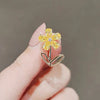 Summer Cubic Zirconia Small Yellow Flower Brooches Gold Plated Crystal Lapel Pin Collar for Women Jewelry Accessories - Image 5