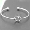 Jewelry Silver Blangles Simple Love Knot Slender Personality Opening Bracelets - Image 1