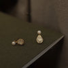 Pearl Look Drop Earrings with Clear Stone Accents in Gold Tone or Silver Tone - Image 3