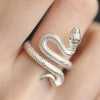 Silver Snake Ring Charm Personality Animal Shape Ring Birthday Party Gift for Women Jewelry - Image 1