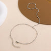 Women's Elegant Style Summer Finger Ring Bracelet, Minimalist Chain Integrated Hand Jewelry Accessory - Image 6