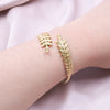 Hollow Love Heart Leaf Open Adjustable Bangle Bracelets For Women Men Accessories Snake Wrist Jewelry Stainless Steel Bracelet - Image 4