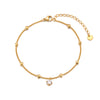 Stainless Steel Gold Plated Stylish Anklet for Women Cubic Zirconia Chain Summer Jewelry - Image 8