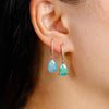 2PCS Simple Stainless Steel Colourful Cubic Zirconia Hoop Earrings For Women Water Drop Pendant Earring Wedding Piercing Jewelry - Image 3