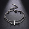 Stainless Steel Bohemia Gold Color Aircraft Anklets Two Layer Foot Legs Anklet Foot Chain Jewelry Accessories Gifts - Image 4