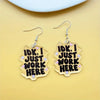 Transparent Acrylic I ok,I Just Work Here Letter Dangle Earrings for Women Niche Design Earring Party Jewelry Gifts - Image 1