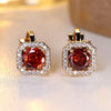 Crystal Round Stone Clip Earrings For Women Rose Gold Silver Color White Green Blue Zircon Jewelry Simple Gifts - Image 12