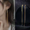 Simple Long Chain Tassel Drop Earrings for Women Dangle Earring Gold Silver Color Piercing Line Ear Gifts - Image 1