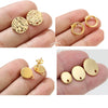 10pcs Stainless Steel Gold Silver Round Disc Earring Post W Loop Hammered Plate Earrings Base For Hypo-Allergenic Earring Making - Image 4