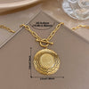 Greatera Retro Round Plate Rooster Carved OT Buckle Necklaces For Women Men Charm Stainless Steel Jewelry Gifts - Image 5