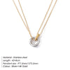 Stainless Steel Two Color Circle Glossy Pendant Women Necklace Party Favor Jewelry - Image 9
