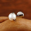 Titanium 16G White Pearl Stud Earring Tragus Helix Cartilage Conch Earring Nose Stud Labret Ring Piercing - Image 4