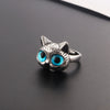 Cute Silver Color Alloy Cat Ring Cat Eye Opening Adjustable Ring For Women Jewelry Accessories Gift - Image 3